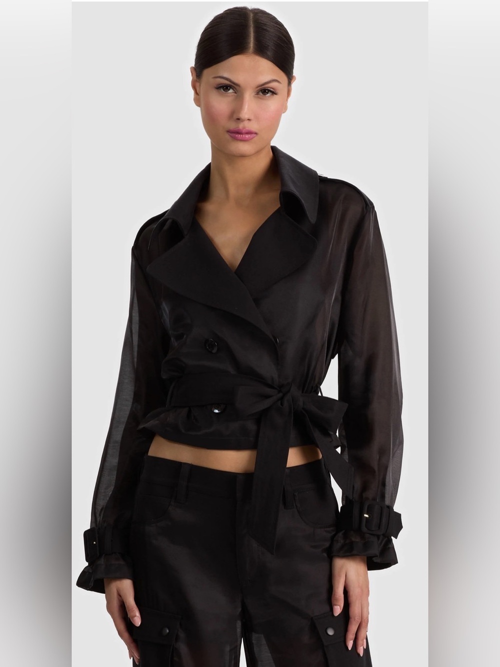 ALICE AND OLIVIA Keith Sheer Mixed Media Jacket